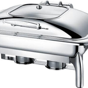 Chafing Dish rectangle coulissant avec couvercle en verre