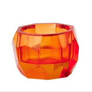 Porte Bougie Cristal Orange