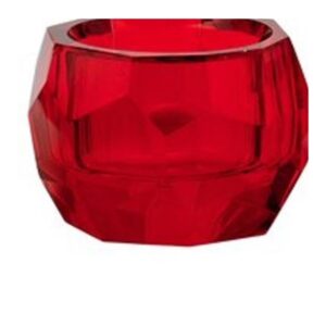 Porte Bougie Cristal Rouge