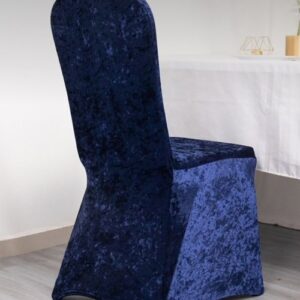 Housse de chaise en velours Bleu Marine