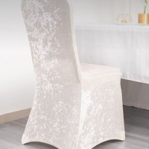 Housse de chaise en velours Ivoire